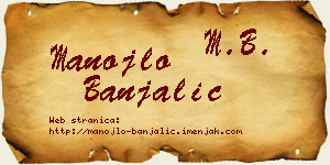 Manojlo Banjalić vizit kartica